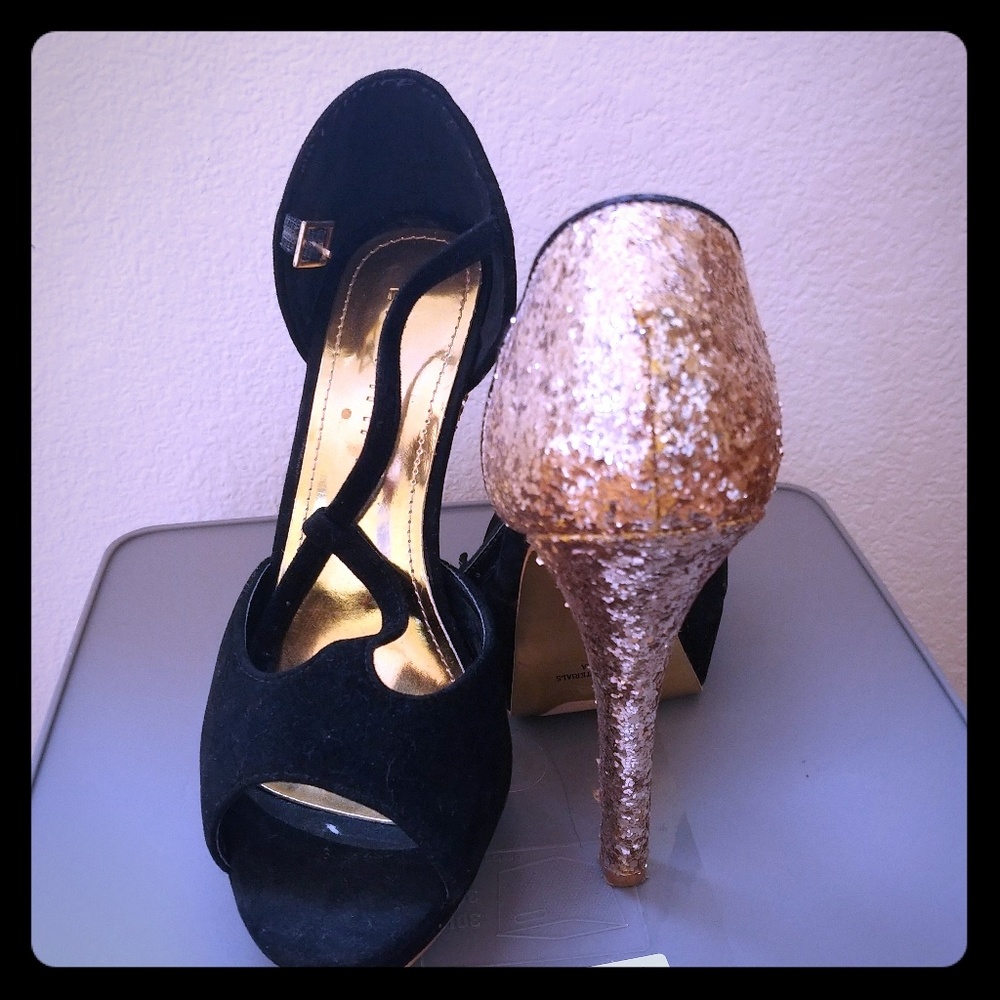 Black and Gold Heels